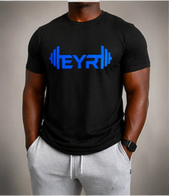 EYR Performance Tee – Black / Blue Logo