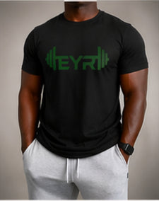 EYR Performance Tee – Black / Green Logo