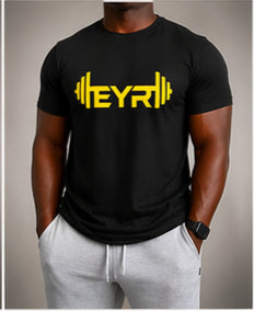 EYR Performance Tee – Black / Yellow Logo