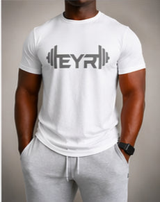 EYR Performance Tee – White / Grey Logo