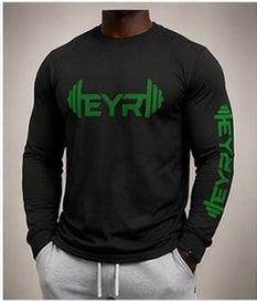 EYR Long Sleeve Performance Tee – Black / Green Logo