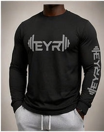 EYR Long Sleeve Performance Tee – Black / Grey Logo