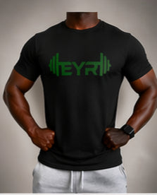 EYR Performance Tee – Black / Green Logo
