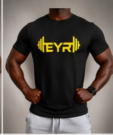 EYR Performance Tee – Black / Yellow Logo