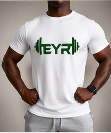 EYR Performance Tee – White / Green Logo