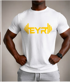 EYR Performance Tee – White / Yellow Logo