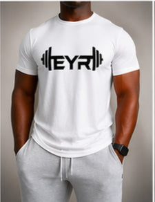 EYR Performance Tee – White / Black Logo
