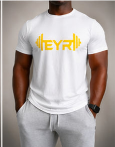 EYR Performance Tee – White / Yellow Logo