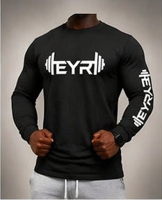 EYR Long Sleeve Performance Tee – Black / White Logo