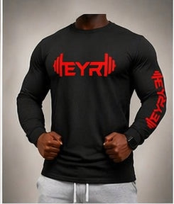 EYR Long Sleeve Performance Tee – Black / Red Logo