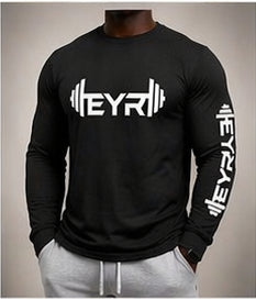 EYR Long Sleeve Performance Tee – Black / White Logo
