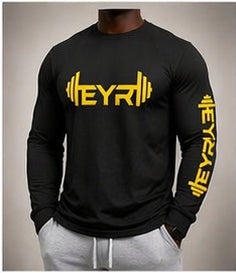 EYR Long Sleeve Performance Tee – Black / Yellow Logo