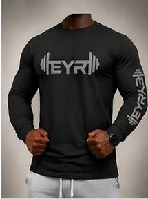 EYR Long Sleeve Performance Tee – Black / Grey Logo