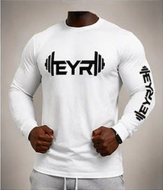 EYR Long Sleeve Performance Tee – White / Black Logo