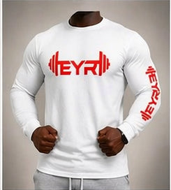 EYR Long Sleeve Performance Tee – White / Red Logo