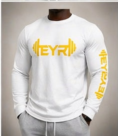 EYR Long Sleeve Performance Tee – White / Yellow Logo